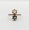 Bague 44 Bague Toi et Moi or, diamant et saphir épaulés (circa 1910) 58 Facettes A05407