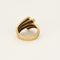 Bague godrons en Or jaune et diamants