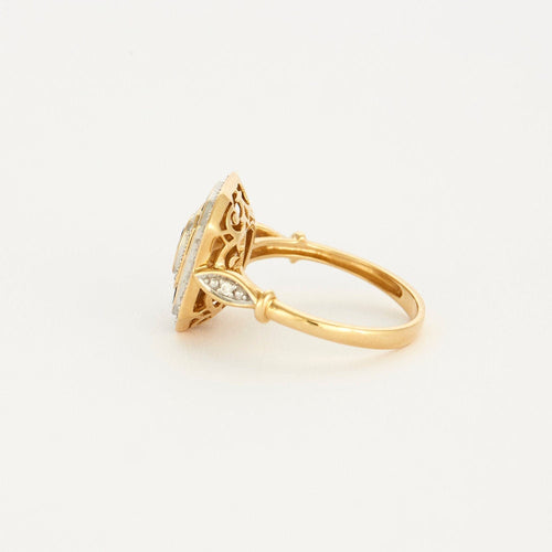 Bague 56 Bague style art déco saphirs, diamants or jaune 58 Facettes 1