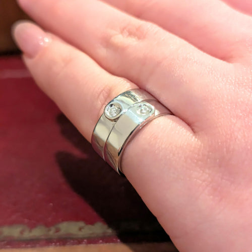 Bague 53 Bague Dinh Van or blanc et diamants 58 Facettes 29043