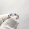 Bague 50 Alliance américaine Or blanc Diamants et Saphirs 58 Facettes