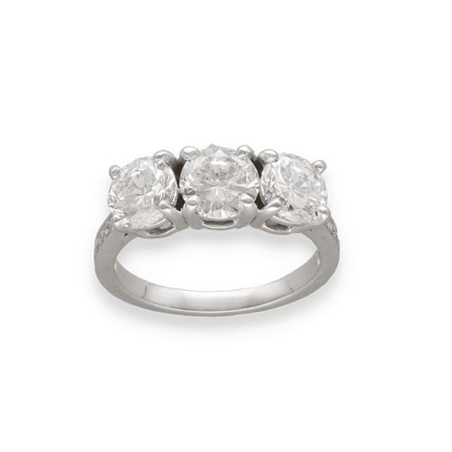Bague 5 Bague Trilogie Or Gris 18k – 3 Diamants Brillants 0.90 ct D-E-F VS2 – HRD – Taille 53 – Mise à Taille Gratuite 58 Facettes FB10822