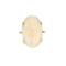 Bague 54 Bague Or Jaune Cabochon d'Opale Blanche 58 Facettes