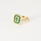 Bague 54 Bague style Art Déco or jaune, diamants et émeraudes. 58 Facettes