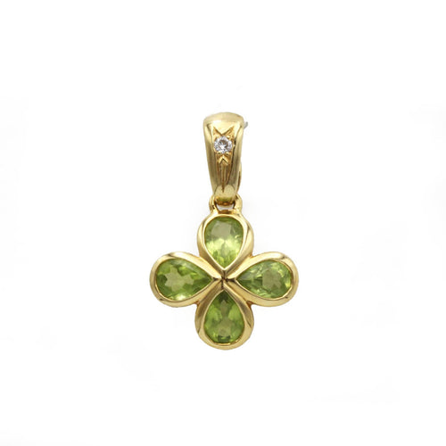 Pendentif Pendentif Trèfle 4 feuilles - Or, Diamant & Péridots 58 Facettes 250149R