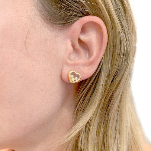 Boucles d'oreilles Boucles d'oreilles CHOPARD, "Happy Diamonds", or jaune, diamants. 58 Facettes 34867
