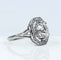 Bague 49 Bague platine Art Déco diamant coussin 1,51 carat 58 Facettes AB605