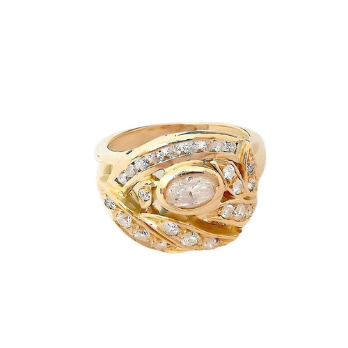 Bague 50.5 Bague vintage or jaune, diamants pour 0,90 carat 58 Facettes AA 1728