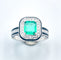 Bague 53 Bague Art déco émeraude 1,30 ct et diamants en or blanc 18 carats 58 Facettes