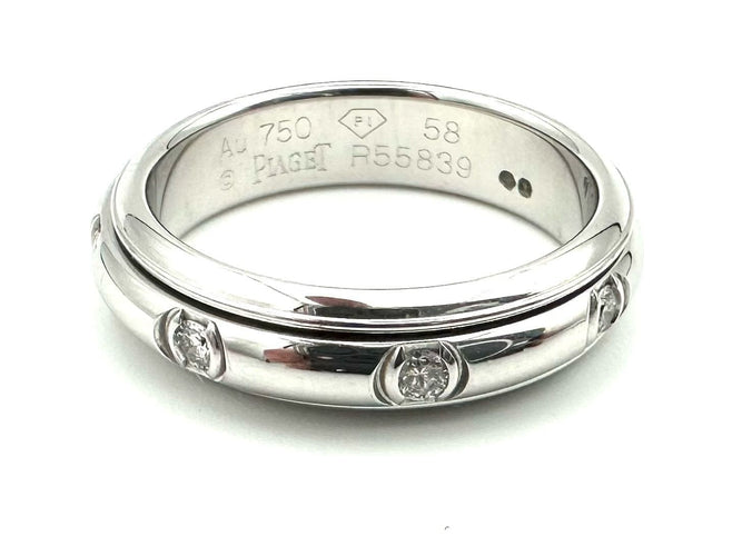 Bague PIAGET. Collection "Possession", bague or blanc 18K et diamants (full set) 58 Facettes