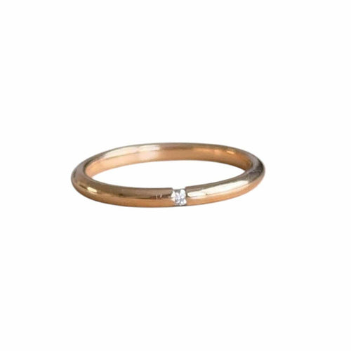 Bague 53 Bague or jaune, diamant 58 Facettes