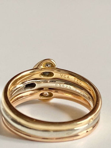 Bague 52.5 VAN CLEEF & ARPELS - Bague trois cœurs en or trois couleurs 18k 58 Facettes