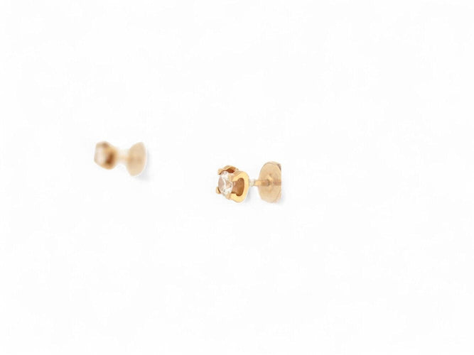 Boucles d'oreilles boucles d'oreilles puces CARTIER c en or rose diamant 0.48ct s 58 Facettes 270984