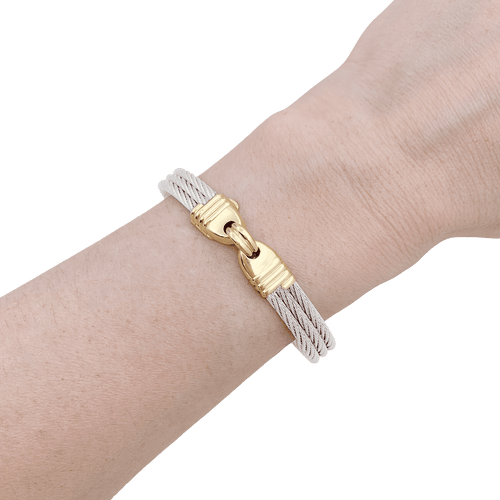 Bracelet Bracelet vintage Fred, "Force 10", or et acier. 58 Facettes 34530