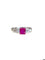 Bague 54.5 Bague vintage en platine sertie d'un saphir rose et diamants 58 Facettes