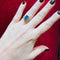 Bague 54 Bague or blanc Zyrcon Bleu naturel 4.60 carats  et diamants 58 Facettes 7849 A