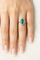 Bague 54 Bague en or blanc avec une émeraude centrale et des diamants 58 Facettes 50272