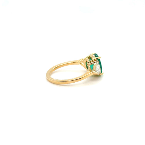 Bague 53 Bague Or jaune - Emeraude Brésil et Diamants triangle 58 Facettes 1.0000595/1