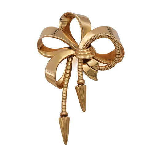 Broche Broche Nœud Or jaune - Epoque 1950 58 Facettes