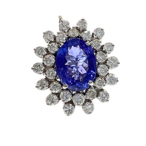 51 Bague design contemporaine en or avec diamants et tanzanite 58 Facettes Q277B