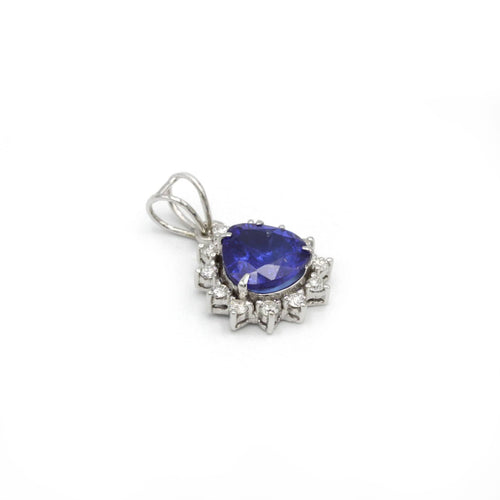 Pendentif Pendentif - Or blanc, Diamants & Tanzanite 58 Facettes 250086R
