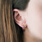 Boucles d'oreilles Demies Créoles Or Jaune Rubis et Diamants 58 Facettes