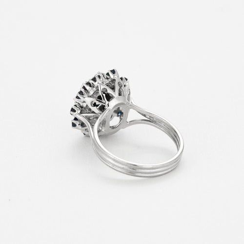 Bague Bague Marguerite en Or blanc 18k Saphir 58 Facettes NAR0342