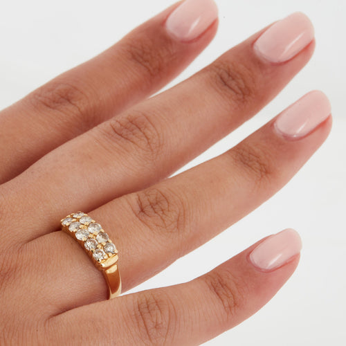 Bague 55 Bague Or Jaune avec Diamants 58 Facettes RÉF 6066/16