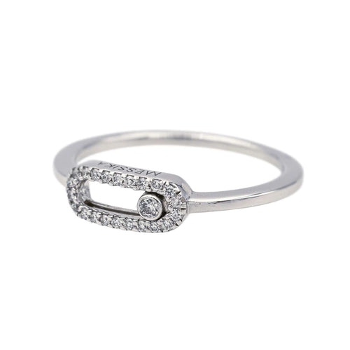 Bague 50 Messika Bague Move Uno Or blanc Diamant 58 Facettes 3946314RV