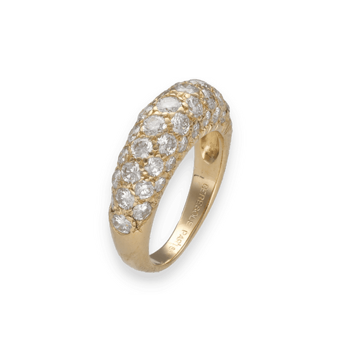 Bague 46 Bague jonc petit doigt en or jaune 18K avec 1,80 ct de diamants H-VS – Taille 46 58 Facettes