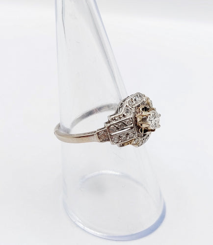 Bague 55 Bague tank Art déco en platine et diamant 0,25 carat (circa 1920) 58 Facettes A06508