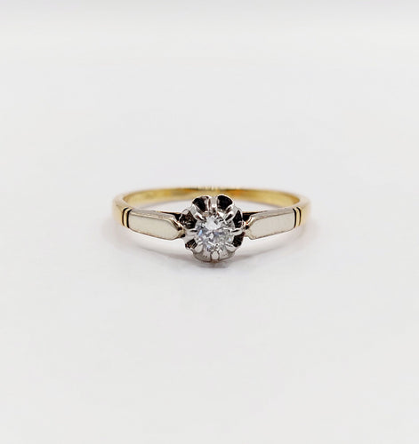 Bague 51 Bague solitaire art deco or 18k diamant de 0,15 carats 58 Facettes A05975