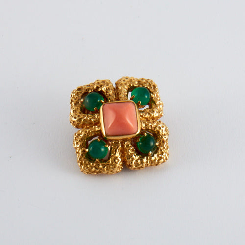 Boucles d'oreilles VAN CLEEF & ARPELS - Parure "Delphe Collection" Corail et chrysoprase 58 Facettes DV0332-5