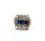 Bague 61 Bague en or jaune 18 carats sertie de saphirs et de diamants 58 Facettes