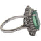 Bague 51 Bague cluster avec émeraude colombienne naturelle certifiée HRD de 3,45 cts en or blanc 58 Facettes E24