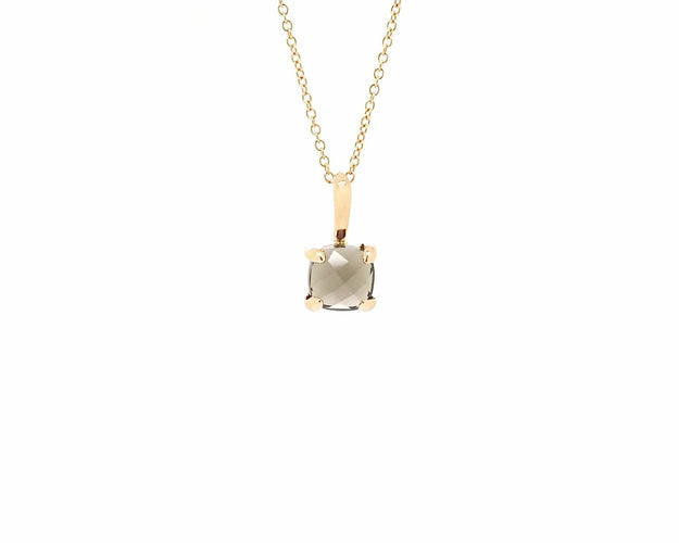 Collier Collier en or rose avec quartz fumé 58 Facettes 14542