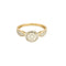 Bague en or jaune et or blanc à motif de fleur, diamants