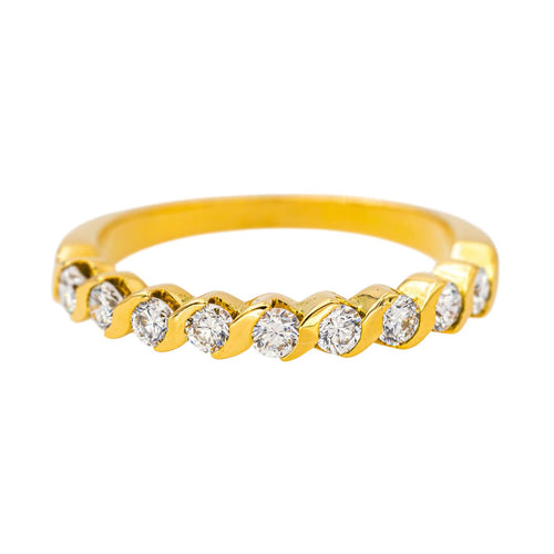 Bague 52 Bague Demi-alliance Or jaune Diamant 58 Facettes 4242529CN