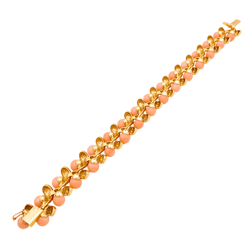 Bracelet Bracelet Van Cleef & Arpels, "Gui", or jaune, corail peau d'ange. 58 Facettes 34654