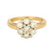 Bague marguerite or jaune et gris et diamants