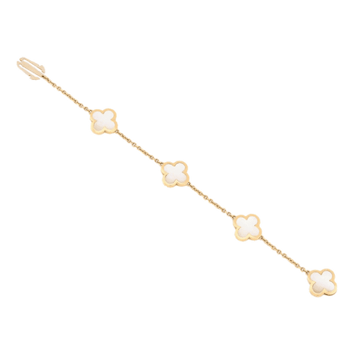 Collier VAN CLEEF & ARPELS - Parure « Pure Alhambra » Or Jaune Nacre 58 Facettes