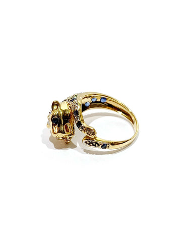 Bague 45 Bague Guépard diamants et saphirs 58 Facettes
