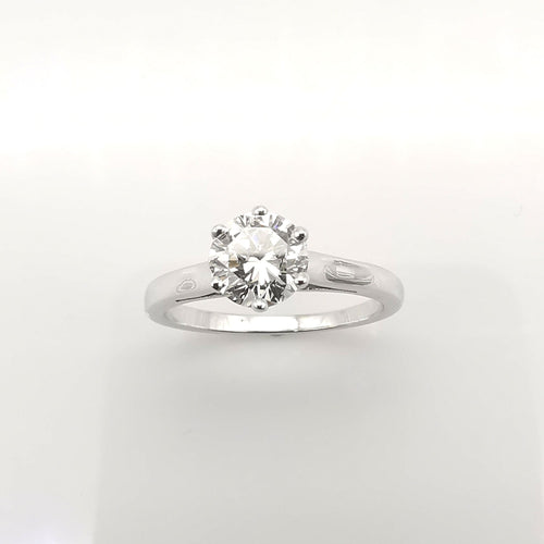 Bague 52 Bague solitaire Or blanc Diamant 58 Facettes