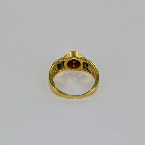 Bague 59 Solitaire diamant cognac et saphirs 58 Facettes