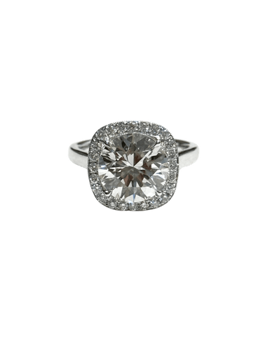 Bague Bague Or Blanc - Diamant Central 4,08 carats 58 Facettes dia