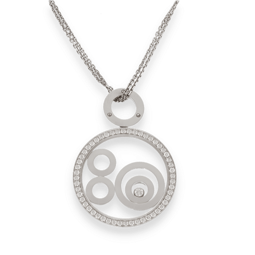 Collier CHOPARD - Chaine Pendentif Happy Spirit Or gris et Diamants 58 Facettes
