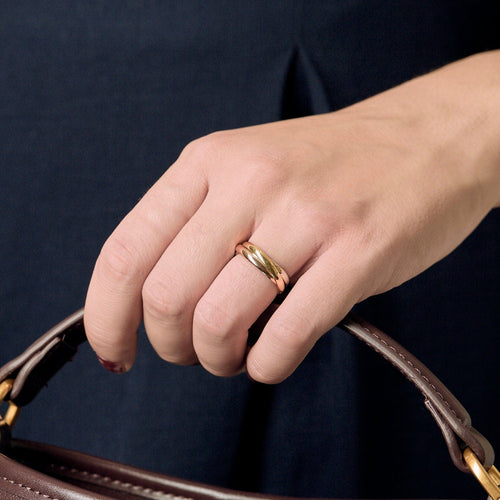 Bague 52 BAGUE CARTIER "TRINITY" TROIS ORS 58 Facettes