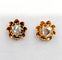 Puces d'oreilles antique or rose 18k fleurs et diamants taille roses (circa 1880 58 Facettes A06248