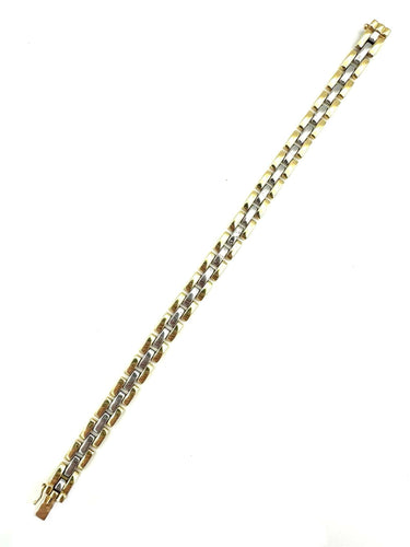 Bracelet CARTIER. Collection "Panthère", bracelet or jaune et acier (full set) 58 Facettes