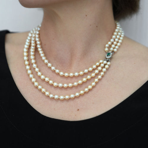 Collier Collier perles de culture - Trois rangs 58 Facettes